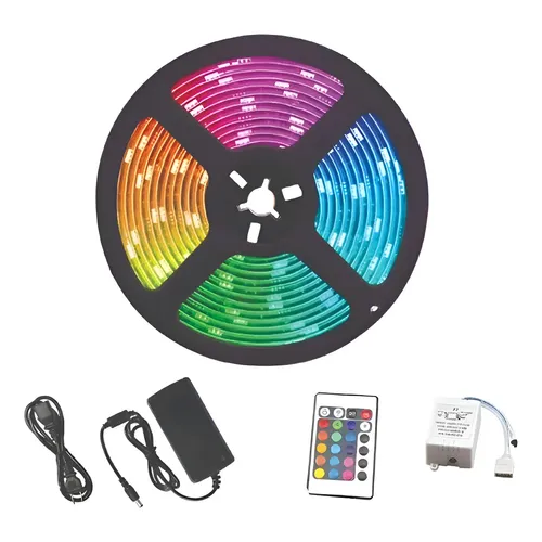 CINTA LED RGB 7W X 5MTS CON ADAPTADOR